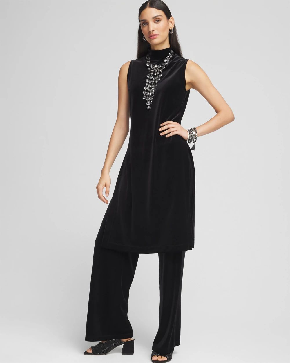 Travelers™ Maxi Mock-Neck Velvet Tunic | Chico's